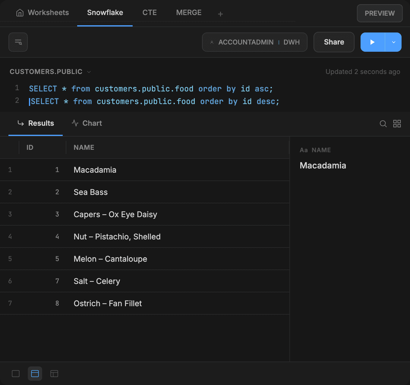 Data warehouse updates