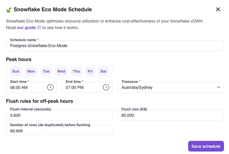 Setting up Snowflake Eco Mode